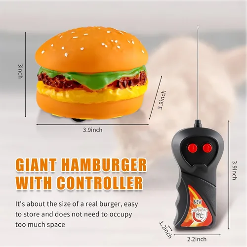 Vista 5 de Ufurty Hamburguesas de control remoto, juguetes de broma de animales, juegos interactivos para gatos, para Halloween, día de los inocentes, fiesta