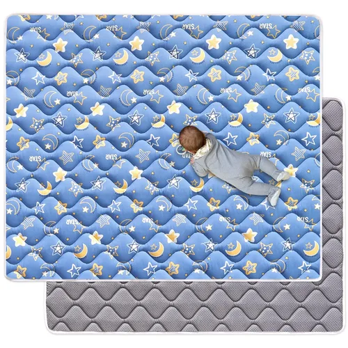 Vista 9 de Tapete de Juego de Espuma Premium Inodoro para Bebés de 36" x 36", Tapete de Gateo de Tela de Microfibra Suave para Piso - Cómodo e Hipoalergénico