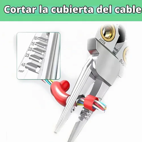 Vista 7 de Pelacables 8 en 1 con probador de voltaje, alicates multifuncionales para electricista profesional con función de medición de electricidad, alicates