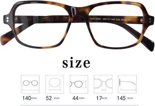 Vista 6 de EAREADA - Gafas ópticas de acetato para hombre con montura Takeshi Kaneshiro