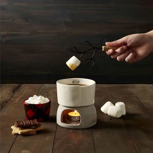 Vista 2 de Mud Pie Juego de regalo de salsa de fondue en caja, 4.5 "x 2.5