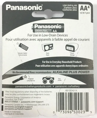 Vista 3 de 100pc Panasonic AA Baterías Super Heavy Duty Power Carbono Zinc Doble A Batería 1.5v