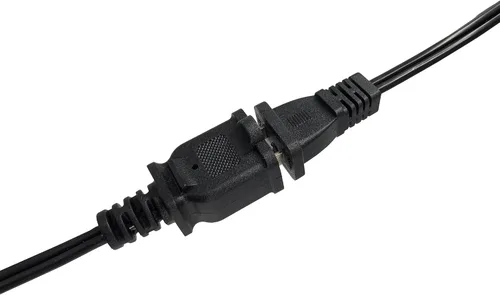 Vista 5 de Cable de extensión pequeño de 3 pies, corto de dos puntas, negro macho hembra 18 AWG cable de alimentación de CA polarizado para interiores, NEMA