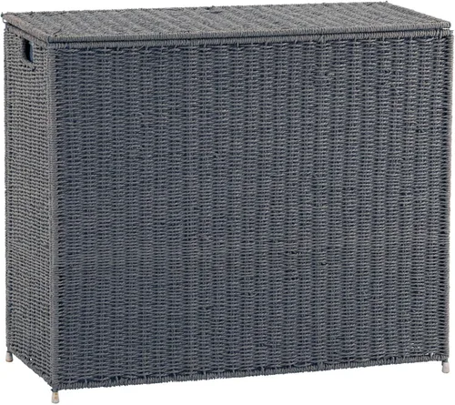 Vista 9 de Household Essentials ML-5445 - Clasificador de ropa sucia de mimbre de 3 compartimentos con tapa Cesta de ropa de 3 secciones