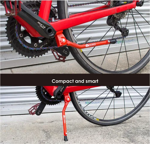 Vista 5 de GORIX Bicicleta Kickstand lateral carretera montaña bicicleta ajustable portátil (GX-KC22AAJ-Z (edición global)) Negro