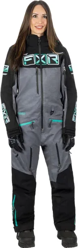 Vista 8 de FXR Monosuit Maverick Lite 2025 para mujer Negro/Azul Cielo/E Rosa