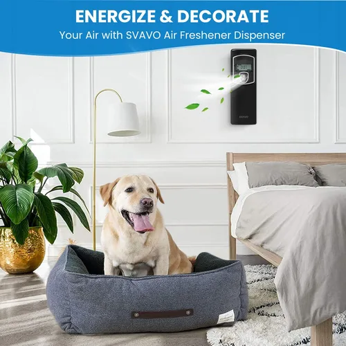Vista 7 de Dispensador de fragancia automático LCD SVAVO - Dispensador de ambientador automático en aerosol programable, montaje en pared/independiente, ABS