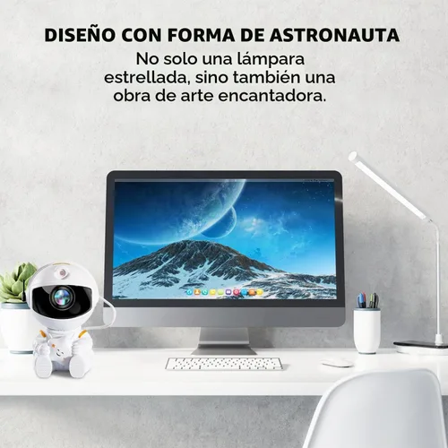Vista 3 de SHJQJJLBCQ Proyector de galaxia astronauta, luz nocturna remota para Blanco