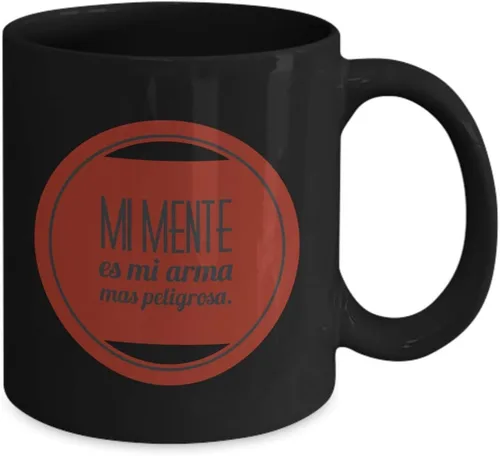 Vista 2 de Taza de Cafe Mi Mente Vaso, taza café divertidas, tazas personalizadas, taza de café inspiradoras, taza con mensajes positivos., 11onza