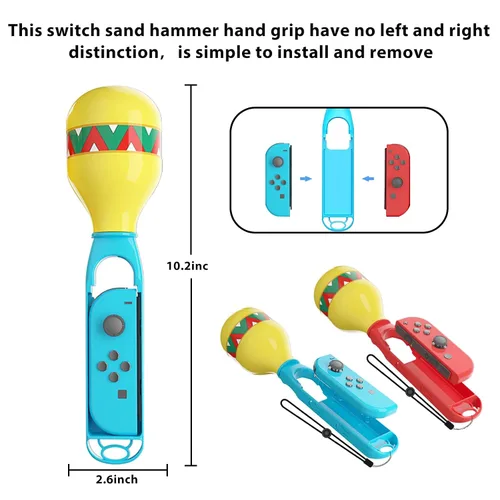 Vista 2 de KUNSLUCK Hand Grips for Samba de Amigo Party Central 2023, Switch Samba Game Accessories Hand Grip Compatible with Nintendo SwitchSwitch OLED