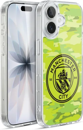 Vista 115 de Head Case Designs Funda de gel con licencia oficial del Manchester City Man City FC Blue Moon Badge Camou [protección de grado militar] compatible