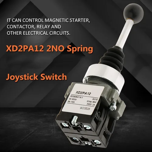 Vista 5 de Interruptor de palanca de mando, 2 posiciones 2NO tipo momentáneo Monolever Locked Joystick Interruptor de reemplazo para XD2PA12