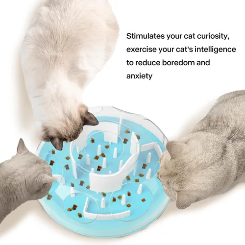 Vista 4 de Pet Prime Alimentador de rompecabezas para gatos, juguetes interactivos de enriquecimiento para gatos de interior, alimentador lento, rompecabezas