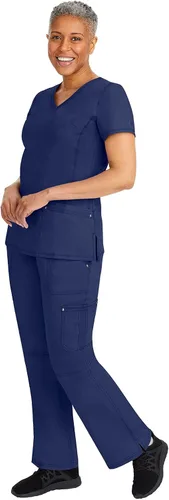 Vista 3 de Healing Hands Purple Label - Pantalón Tori para mujer - Cinco bolsillos pantalón tipo Cargo uniforme de hospital