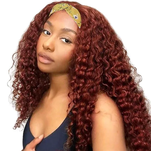 Vista 62 de XSY: Peluca de diadema de cabello humano de onda profunda sin pegamento, sin encaje frontal, peluca de diadema rizada, lista para usar y llevar