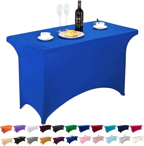 Vista 56 de LZY Cubierta de Mesa Elástica Ajustable de Spandex para Mesa Plegable de 6 pies, 4 pies o 8 pies, Mantel de Cóctel Rectangular, Perfecto para Champn