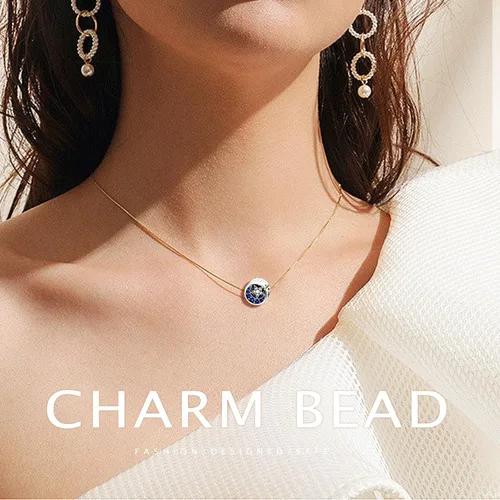 Vista 2 de Abalorios de plata de ley 925 para pulseras y collares, pulseras solares con dije de estrella de mar y estrella, conchas de estrella de mar