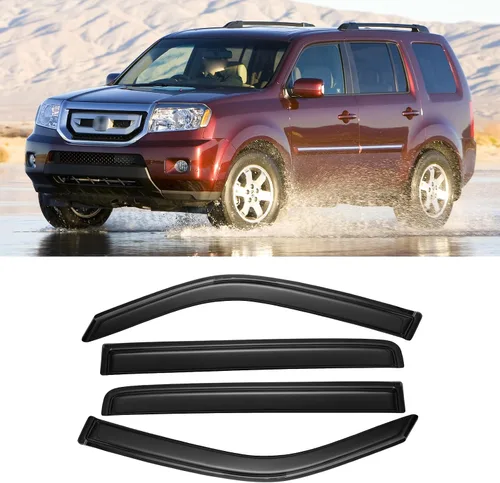 Vista 69 de Protectores de lluvia en canal para Jeep Grand Cherokee L 2021-2026, protectores de visera de ventana, deflector de ventilación, sombra viento humo