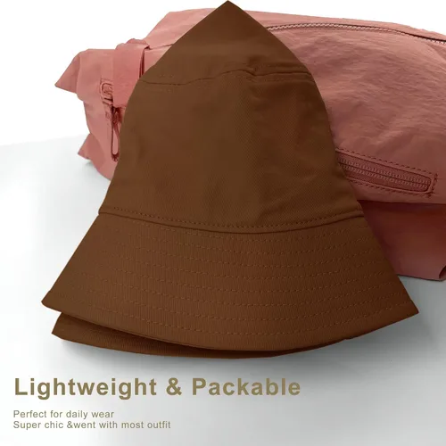 Vista 4 de GADIEMKENSD Sombrero de pescador 100% algodón, unisex, protección solar UPF 50, ligero, plegable