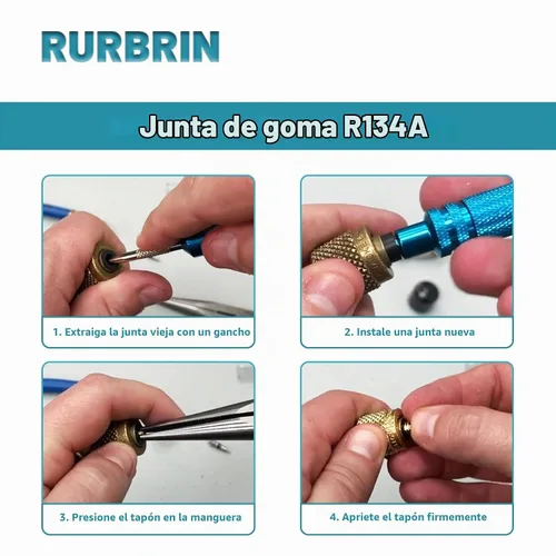 Vista 6 de (20 piezas) R134A Junta de goma apta para aire acondicionado, manguera de carga de refrigeración, kit de reparación de junta tórica, compatible