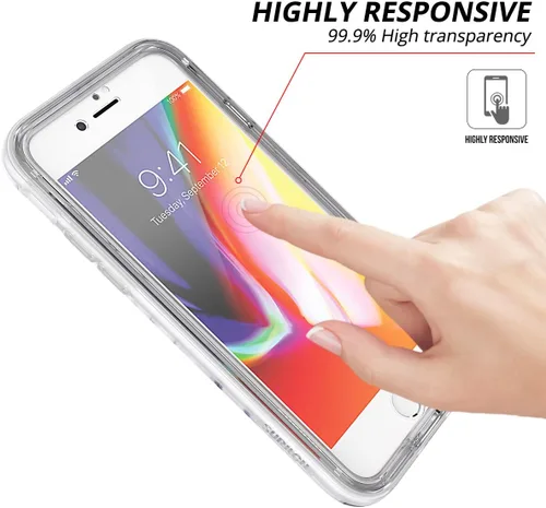 Vista 3 de SURITCH Funda para iPhone 8/iPhone 7/iPhone Se 2022, [protector de pantalla integrado] protección completa de policarbonato duro + cubierta a prueba