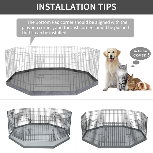 Vista 5 de PETIME Tapete de Cubierta Inferior para Corral de Perro Almohadilla Resistente al Agua Protector de Piso para Uso Interior y Exterior Se Ajusta a