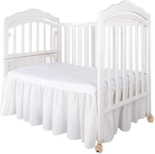 Vista 11 de Falda de cama para cuna para bebés, niños o niñas, para cuna de guardería, ropa de cama de 14 pulgadas de caída (azul bebé)