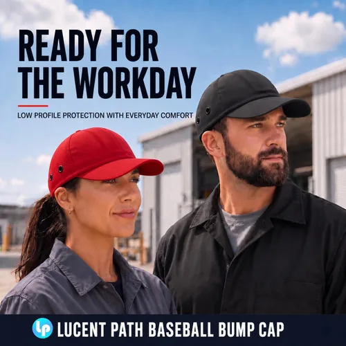 Vista 2 de Gorra negra de seguridad de béisbol, 100% algodón, carcasa ABS resistente a los impactos, espuma acolchada de doble capa, transpirable, protección