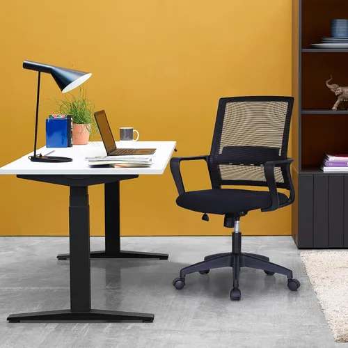 Vista 2 de MAISON ARTS Silla ergonómica de oficina de malla, silla de escritorio para el hogar, silla de trabajo con respaldo medio para computadora con malla