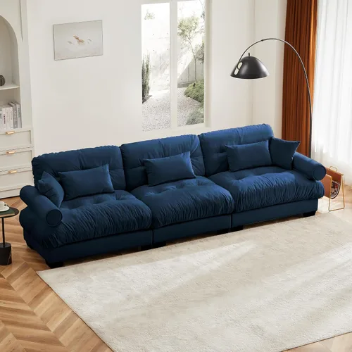 Vista 50 de Otomana beige para sofá modular modular, sofá individual, asiento otomano para sofá modular convertible, sofás de terciopelo para sala de estar