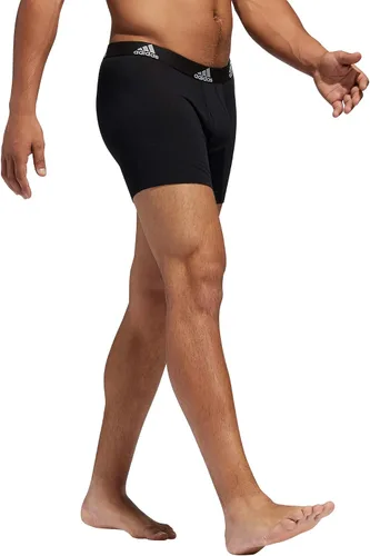 Vista 4 de adidas Calzoncillos tipo bóxer de algodón elástico para hombre, ropa interior suave y elástica, comodidad superior, paquete de 3