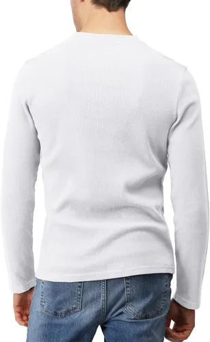 Vista 2 de H2H Men's Casual Slim Fit Henley Cotton Shirts Long Sleeve Lightweight Waffle Fabric