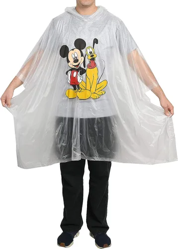 Vista 5 de Disney Mickey Mouse - Poncho de lluvia con capucha, estampado unisex para adultos