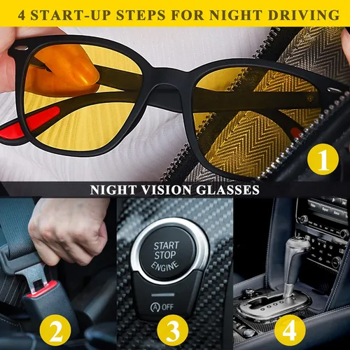 Vista 4 de SIPHEW Gafas de visión nocturna para mujereshombres lentes polarizados de conducción nocturna que reducen el deslumbramiento para la noche