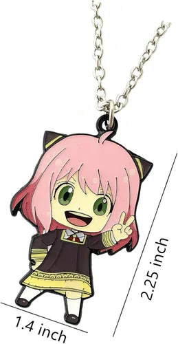 Vista 2 de DEZHAN Collar de la familia SP de dibujos animados de anime, bonito colgante de metal para niñas, mujeres y hombres, Zinc, No es una piedra preciosa