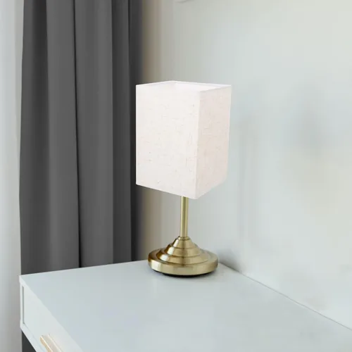 Vista 7 de Pantalla rectangular de lino para lámpara de tela blanca con clip, cubierta de luz, reemplazo de pantalla beige