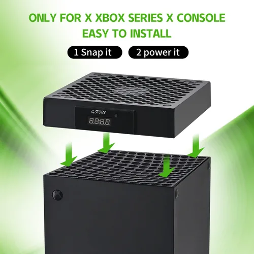 Vista 2 de G-STORY Cooling Fan for Xbox Series X with Automatic Fan Speed Adjustable by Temperature, LED Display, High Performance Cooling, Low Noise, 3 Speed