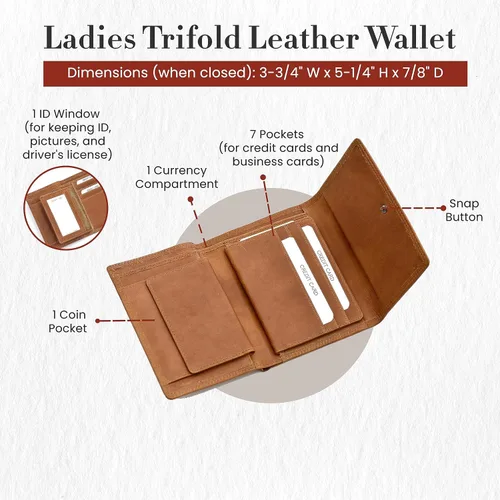 Vista 3 de Style n Craft Trifold Leather Wallet
