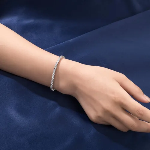 Vista 5 de Tennis Bracelet,18K Womens Bracelet CZ Bracelets with Sparking Cubic Zirconia