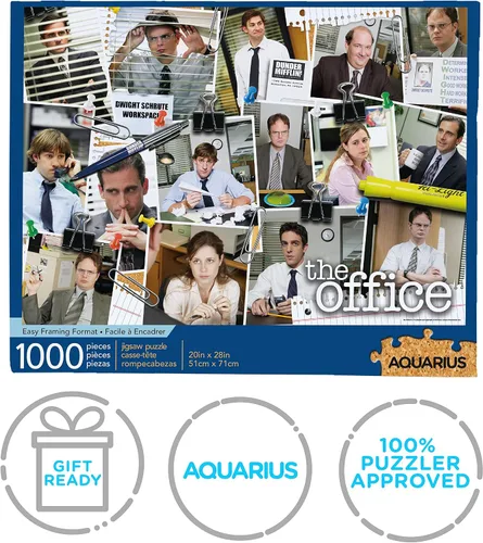 Vista 7 de AQUARIUS The Office Cast Collage Puzzle (rompecabezas de 1000 piezas) – Sin deslumbramiento – Ajuste de precisión – Mercancía y coleccionables