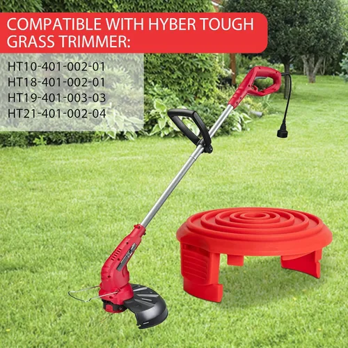 Vista 4 de Cubierta de tapa de carrete compatible con Hyber Tough Weed Eater HT18-401-002-01 HT19-401-003-03, cubierta de repuesto para Weed Whacker