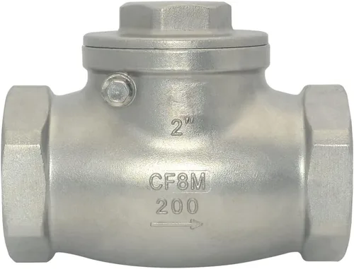 Vista 11 de 1/2" Válvula de retención de giro de acero inoxidable SS316, rosca hembra NPT x hembra, WOG 200 PSI PN16 CF8M