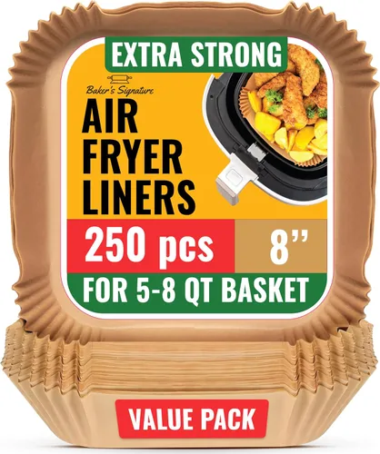 Vista 9 de Forros pequeños redondos de 6.3” para freidora de aire, forros de papel para freidora de aire de 2-4 qt, 125 piezas de papel de pergamino desechable