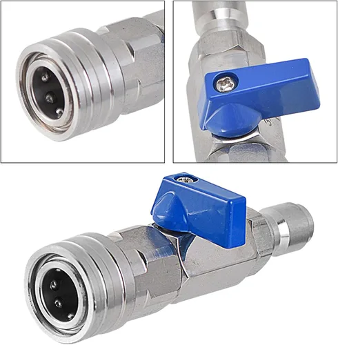 Vista 5 de Qianly Válvula de bola ligera de 4500 PSI, fácil de usar e instalar, válvula de bola profesional de alta presión para lavado de autos, limpieza