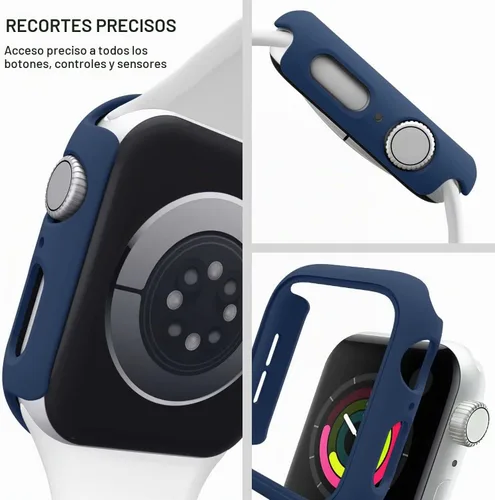 Vista 3 de Mugust Paquete de 4 fundas rígidas de policarbonato compatibles con Apple Watch Series 9 (2023) Series 8 Series 7 de 1.772 pulgadas sin protector