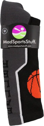 Vista 4 de MadSportsStuff Baller Basketball Socks with Basketball Logo Crew Length
