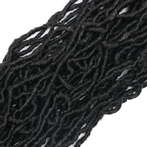 Vista 3 de Extensiones de cabello de ganchillo de 12 pulgadas de pelo sintético de ganchillo 1B, extensiones de cabello de ganchillo suaves