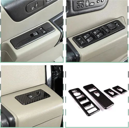 Vista 7 de PIUGILH Kit de Acabado de Decoración Interior de 24 Piezas Juego Completo para Hummer H2 2003-2007, Pegatina del Panel de Navegación del Tablero