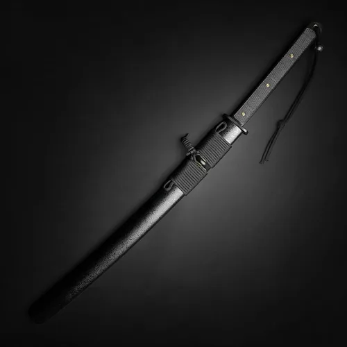 Vista 4 de Mushashi - Espada wakazashi táctica moderna – Espada katana forjada a mano – Espada Samurai – Hoja de acero de alto carbono 1060 – Armas