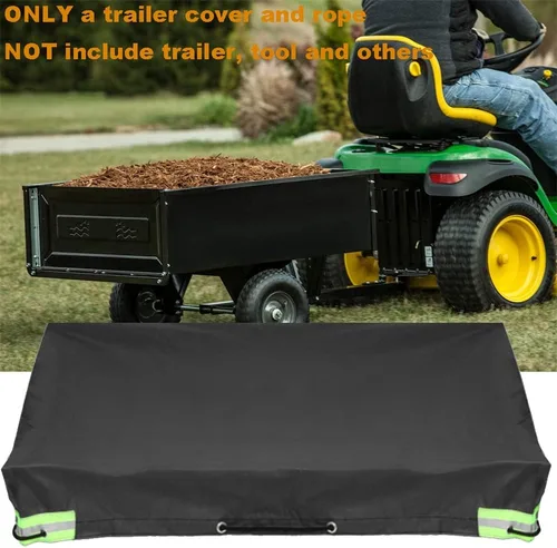 Vista 5 de Cubierta de remolque inclinado para tractor de césped, impermeable, carro de remolque de acero, a prueba de polvo, plegable, para caravana Negro